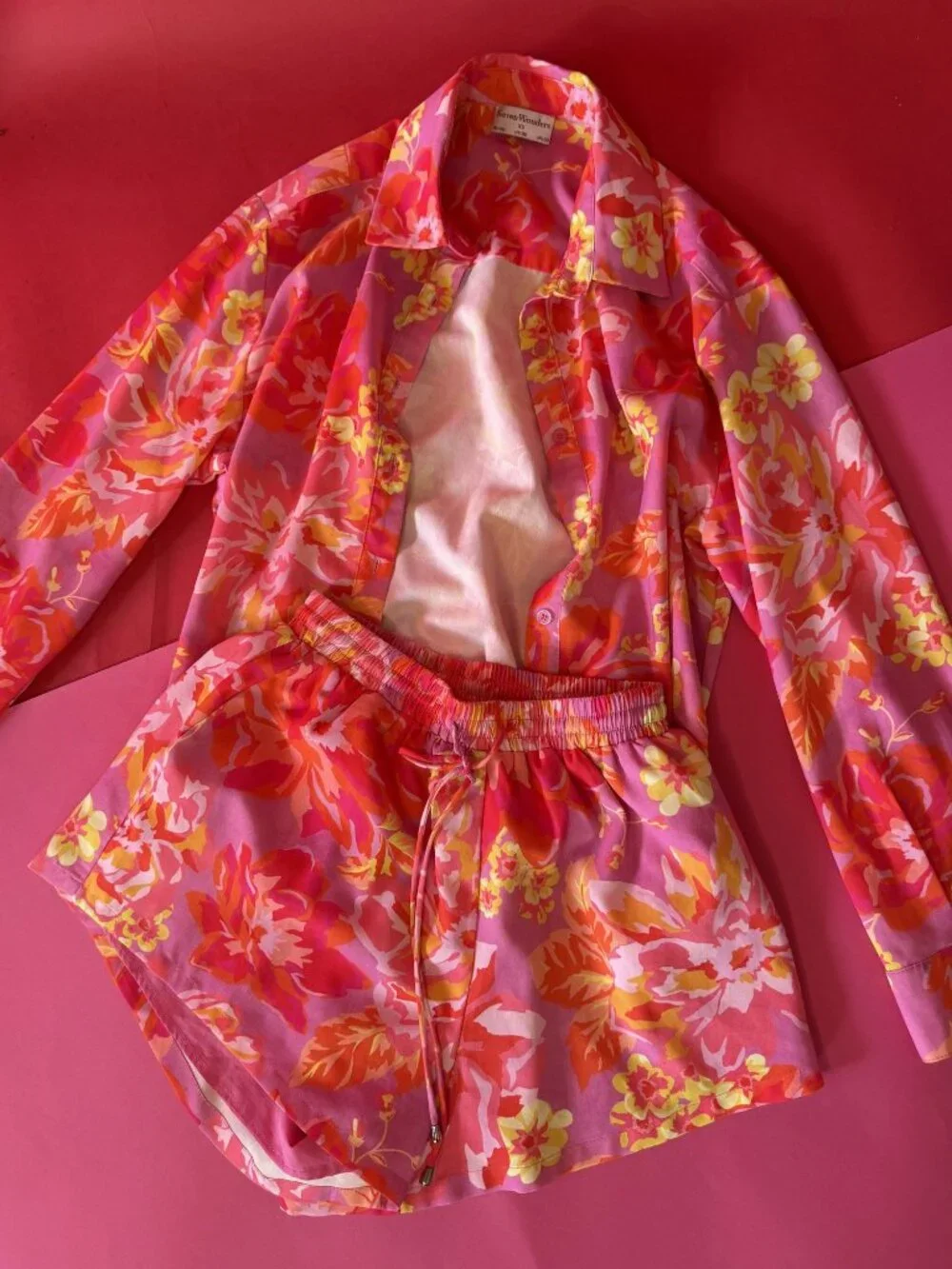 Seven Wonders Floral Shirt & Shorts Set • Pink Retro Matching Set